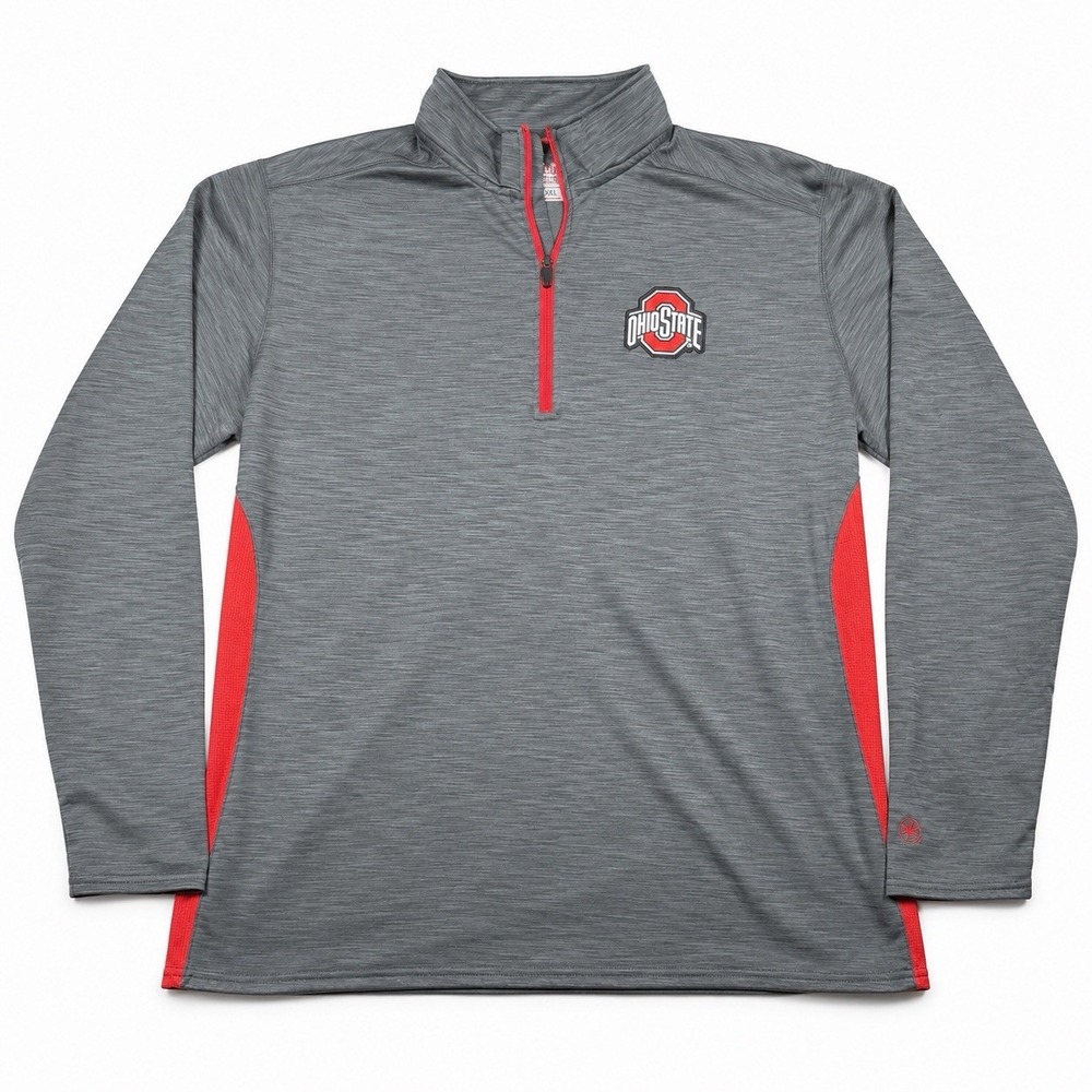 Ohio State Buckeyes Varsity Authentic Apparel 1/4 Zip Pullover Men XXL Gray